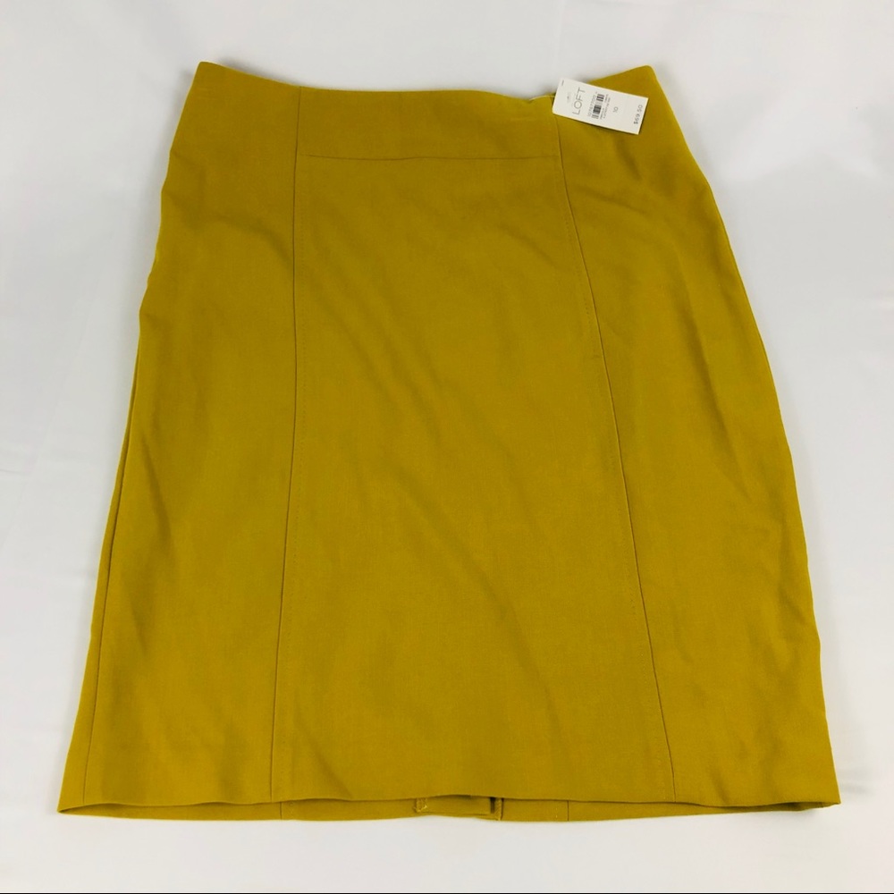 New Loft Pencil Skirt Mustard Yellow Size 10